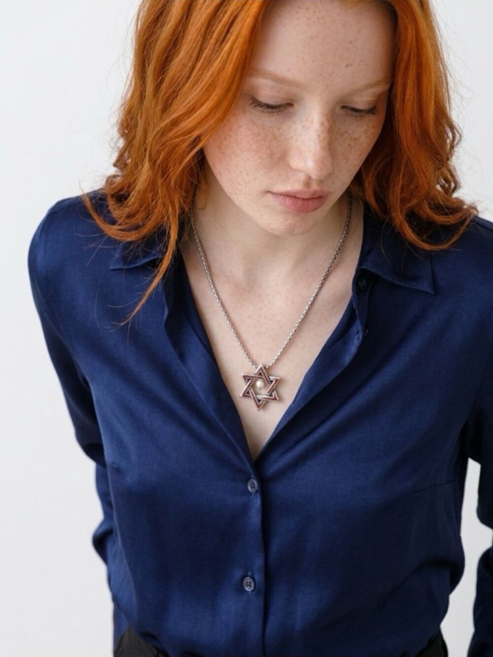 BRIGHTON Tradition Star of David Pendant Necklace 16-18" Silvertone